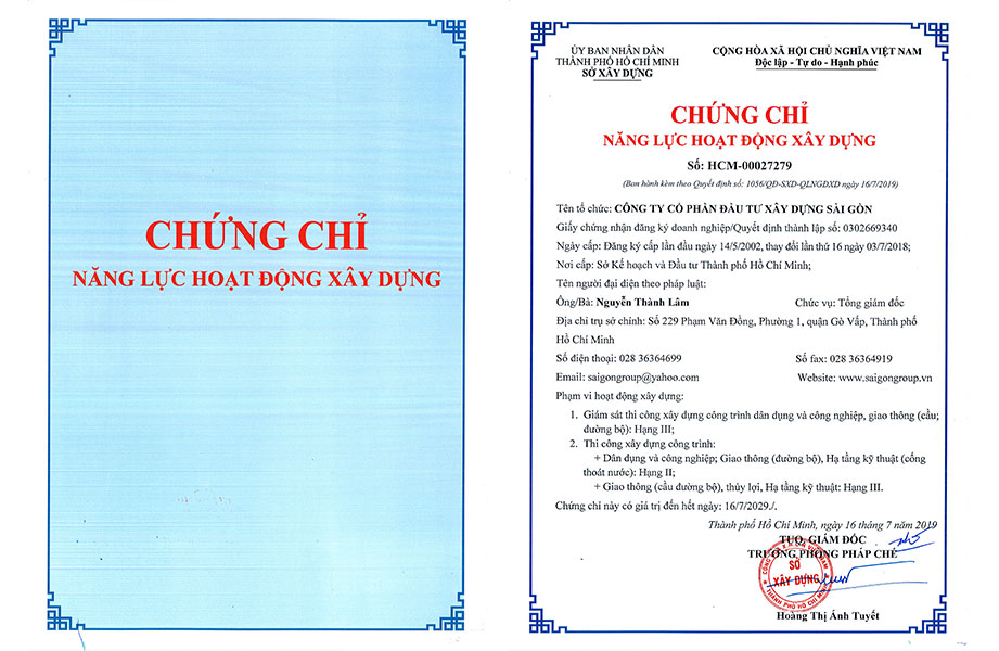 Chứng chỉ giám sát thi công và xây dựng dân dụng, giao thông, hạ tầng kỹ thuật