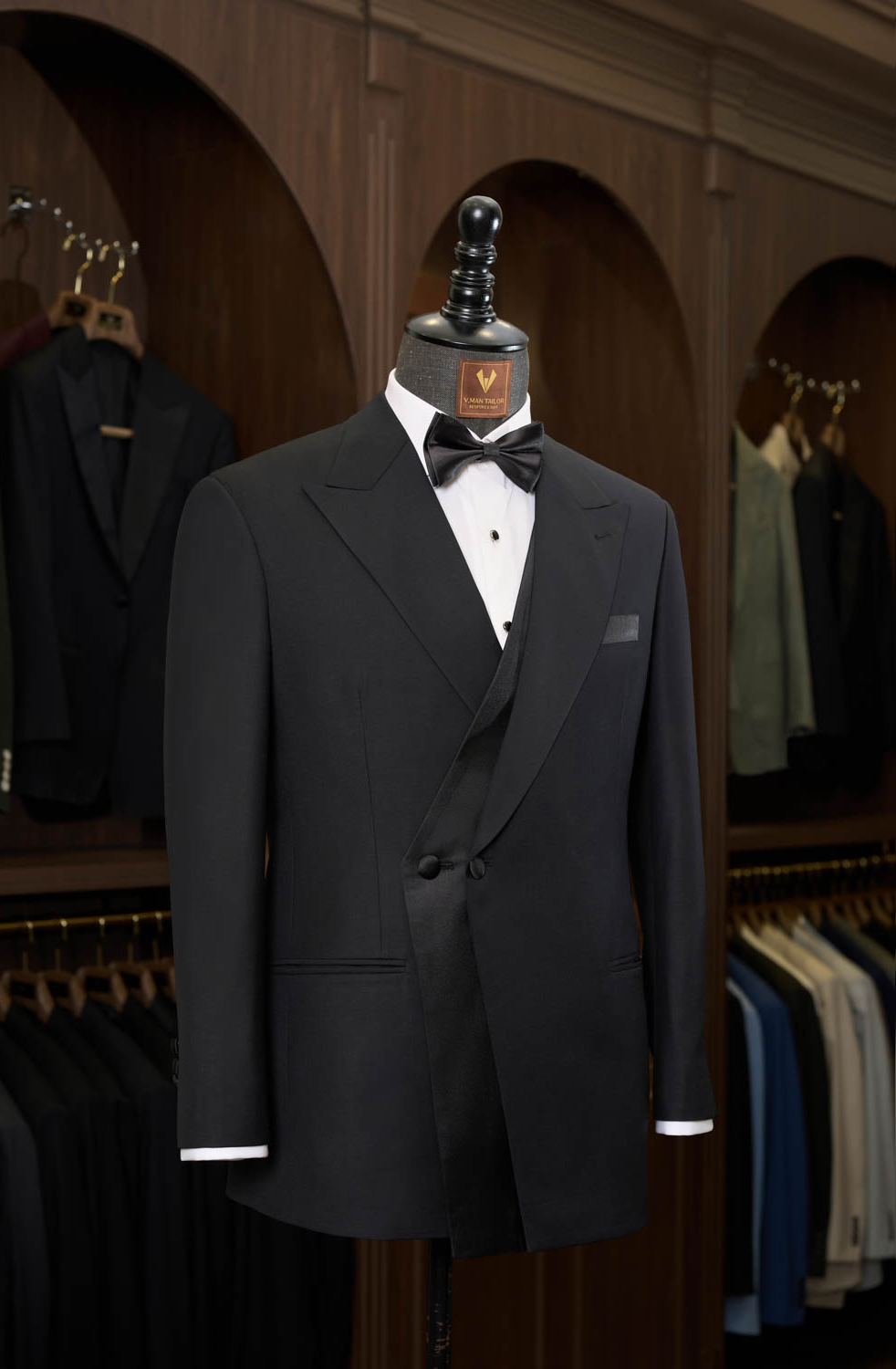 Classic noir wrap 2-piece tuxedo